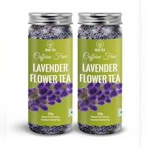 BLUE TEA Lavender Flower Tea – Caffeine-Free Herbal Tea (Pack of 2 | 60g Total)